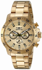 Invicta Watches : 21505 Gold Dial Stainless Steel Band Men Watch
