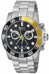 Invicta Watches : 21553 Black Dial Stainless Steel Band Men Watch