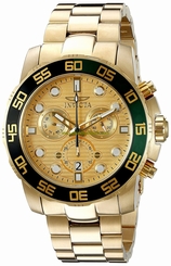 Invicta Watches : 21554 Gold Dial Chronograph Rotating Bezel Men Watch