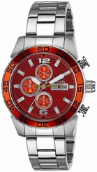 Invicta Watches : 21568 Orange Dial Stainless Steel Band Men Watch