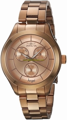 Invicta Watches : 21695 Rose Gold Dial Stainless Steel Band Women Watch