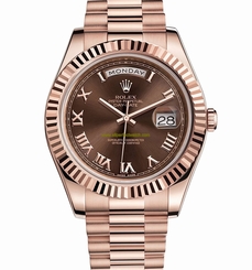 Rolex Watches : 218235 Brown Dial Rose Gold Band Women Watch