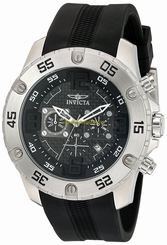 Invicta Watches : 21960 Black Dial Chronograph Date Black Silicone Men Watch