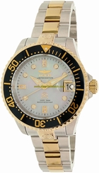 Invicta Watches : 22032 Platinum Dial Uni-directional Rotating Yellow Gold-plated With A Band Women Watch