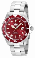 Invicta Watches : 22048 Red Dial Stainless Steel Band Men Watch