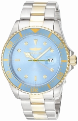 Invicta Watches : 22060 Metallic Blue Dial Uni-directional Rotating Gold-plated With A Blue T Band Men Watch