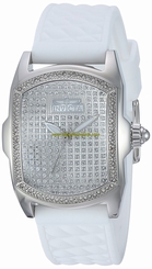 Invicta Watches : 22118 Quartz Analog Crystal Pave Dial Crystal Bezel White Silicone Women Watch