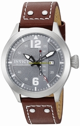 Invicta Watches : 22182 Quartz Grey Dial Day Date Brown Leather Men Watch