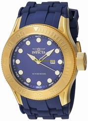 Invicta Watches : 22244 Blue Dial Uni-directional Rotating Yellow Gold-plated Band Men Watch