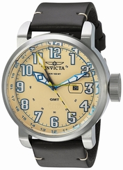 Invicta Watches : 22252 Quartz Analog GMT Date Brown Leather Men Watch