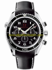 Omega Watches : 222.32.46.50.01.001 45.5mm Automatic Chronometer Olympic Timeless Black Dial Stainless Steel Case With Black Leather Strap Men Watch