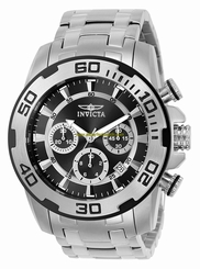 Invicta Watches : 22318 Black Dial Stainless Steel Band Men Watch