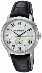 Fake AAA Raymond Weil Watches : 2238-STC-00659 Automatic Roman Numerals Dial Date Black Leather Men Watch Watch
