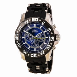 Invicta Watches : 22476 Blue Dial Uni-directional Rotating Black Men Watch