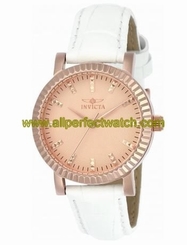 Invicta Watches : 22484 Gold Dial Leather Band Women Watch