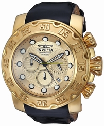 Invicta Watches : 22492 Quartz Chronograph Date Black Leather Men Watch