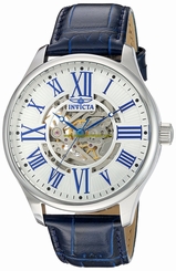 Invicta Watches : 22567 Automatic Skeleton Dial Blue Leather Men Watch