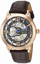 Invicta Watches : 22609 Black Dial Leather Men Watch