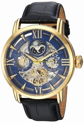 Invicta Watches : 22651 Automatic Skeleton Dial Black Leather Men Watch