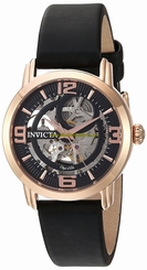 Invicta Watches : 22656 Automatic Black Satin Strap Women Watch