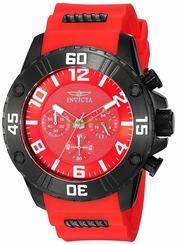 Invicta Watches : 22700 Red Dial Chronograph Red Silicone Men Watch