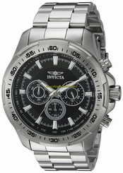 Invicta Watches : 22780 Black Dial Stainless Steel Band Men Watch