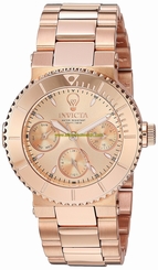 Invicta Watches : 22896 Rose Gold Dial Stainless Steel Band Women Watch