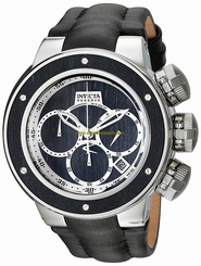 Invicta Watches : 22939 Black Dial Chronograph Date Black Leather Men Watch