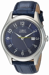 Invicta Watches : 23017 Quartz Analog Date Blue Leather Men Watch