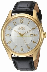Invicta Watches : 23018 Quartz Analog Date Black Leather Men Watch