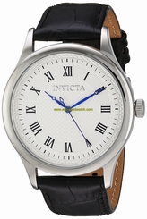 Invicta Watches : 23025 Quartz Roman Numerals Dial Black Leather Men Watch