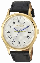 Invicta Watches : 23026 Quartz Roman Numerals Dial Black Leather Men Watch