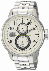 Invicta Watches : 23058 Beige Dial Stainless Steel Band Men Watch