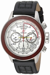 Invicta Watches : 23065 Quartz Chronograph Date Black Leather Men Watch