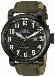 Invicta Watches : 23075 Automatic Date Green Rifle Canvas Strap Men Watch