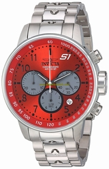 Invicta Watches : 23086 Red Dial Stainless Steel Band Men Watch