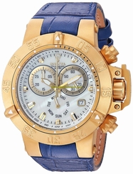 Invicta Watches : 23173 Quartz Chronograph Day Date Blue Leather Women Watch