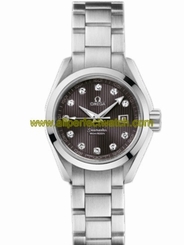 Omega Watches : 231.10.30.61.56.001 30mm Quartz Aqua Terra Jewellery Gray Dial Stainless Steel Case, Diamonds Wtih Stainless Steel Bracelet Women Watch