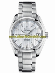 Omega Watches : 231.10.39.21.55.001 38.5mm Automatic Chronometer Aqua Terra Mid Size Teak White Mother Of Pearl Dial Stainless Steel Case, Diamonds With Stainless Steel Bracelet Men Watch