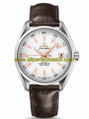 Omega Watches : 231.13.42.21.02.002 41.5mm Chronometer Aqua Terra Silver Dial Stainless Steel Case With Brown Leather Strap Men Watch