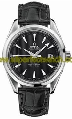 Omega Watches : 231.13.42.21.06.001 41.5mm Chronometer Aqua Terra Black Dial Stainless Steel Case With Black Leather Strap Men Watch