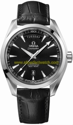 Omega Watches : 231.13.42.22.01.001 Automatic Chronometer Day Date Black Leather Men Watch