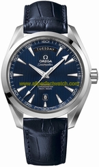 Omega Watches : 231.13.42.22.03.001 Automatic Chronometer Day Date Blue Leather Men Watch
