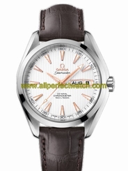 Omega Watches : 231.13.43.22.02.002 43mm Automatic Chronometer Aqua Terra Annual Calendar Silver Dial Stainless Steel Case With Brown Leather Strap Men Watch