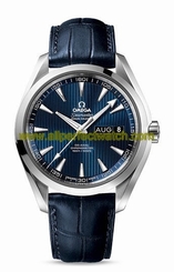 Omega Watches : 231.13.43.22.03.002 Automatic Chronometer Annual Calender Blue Leather (43mm) Men Watch