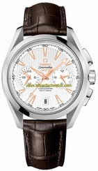 Omega Watches : 231.13.43.52.02.001 Automatic Chronometer GMT Chronograph Brown Leather Men Watch
