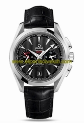 Omega Watches : 231.13.43.52.06.001 Automatic Chronometer GMT Chronograph Black Leather (43mm) Men Watch