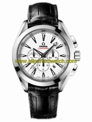 Omega Watches : 231.13.44.50.04.001 44mm Automatic Chronometer Aqua Terra Chronograph White Dial Stainless Steel Case With Black Leather Strap Men Watch