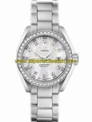 Omega Watches : 231.15.30.61.55.001 30mm Quartz Aqua Terra Jewellery Teak White Mother Of Pearl Dial Stainless Steel Case, Diamonds With Stainless Steel Bracelet Women Watch