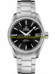 Omega Watches : 231.15.39.21.51.001 38.5mm Automatic Chronometer Aqua Terra Jewellery Black Dial Stainless Steel Case, Diamonds With Stainless Steel Bracelet Men Watch